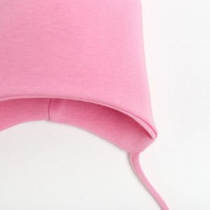 Шапка двухслойная для девочки, цвет розовый, размер 42-46