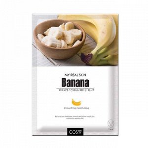 Cos W Маска-салфетка с экстрактом банана My Real Skin Banana Facial Mask