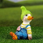 Садовая фигура &quot;Утенок с цветами&quot; 10x5,5x16см