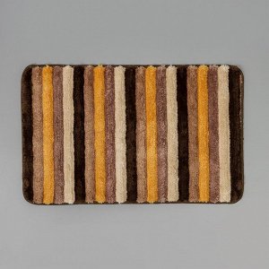 Коврик для ванны Доляна «Полосочки», 43х68 см, цвет коричневый