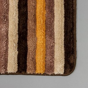 Коврик для ванны Доляна «Полосочки», 43x68 см, цвет коричневый