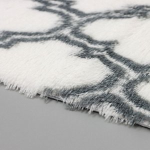 Коврик Доляна «Пушистик. Вензель», 45x120 см, цвет серо-белый