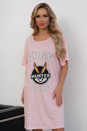 Платье-туника Bugs Bunny (розовый/полоска) Р11-556/2