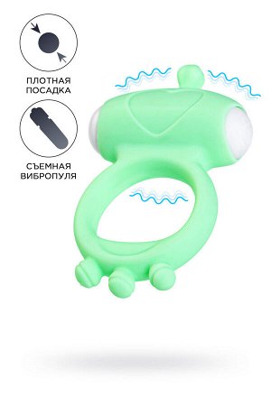 Виброкольцо на пенис, силикон, зеленое, Ø 2,6 см