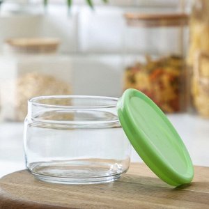 Банка, 420 мл, для сыпучих продуктов, цветная крышка, стекло, ЧЕШНИ