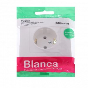 Розетка SE Blanca, 16 А, 250 В, встраиваемая, с з/к, IP20, белая, BLNRS001011