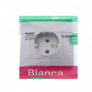 Розетка SE Blanca, 16 А, 250 В, встраиваемая, с з/к, IP20, алюминий, BLNRS001013