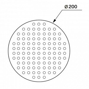 Лейка стационарная ZEIN Z0201, 1 режим, круглая, d=20 см, полированная нержавеющая сталь