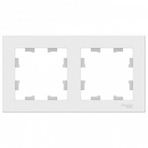 Рамка SE AtlasDesign, 2 поста, универсальная, белая, ATN000102