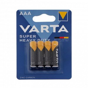 Батарейка солевая Varta SuperLife, AAA, R03-4BL, 1.5 В, блистер, 4 шт.