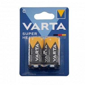 Батарейка солевая Varta SuperLife, C, R14-2BL, 1.5В, блистер, 2 шт.