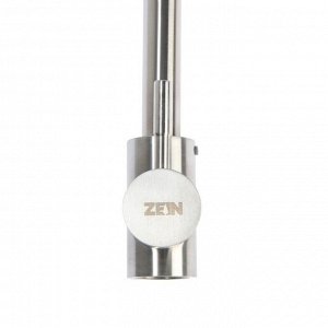 Смеситель для кухни ZEIN Z2389, высокий излив, картридж керамика 40 мм, нержав сталь, сатин