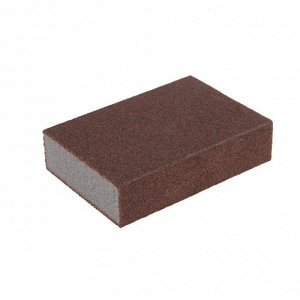 Губка абразивная шлифовальная ТУНДРА, мягкая, 100x70x25 мм, P80