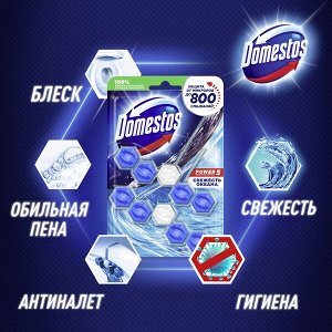 Domestos Power 5 блок для унитаза Свежесть океана, защита от микробов и налета 2х55 гр