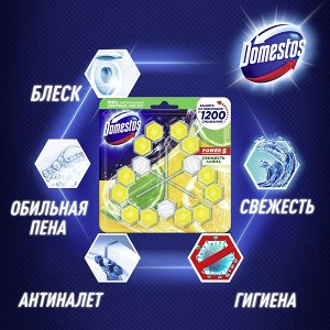 Domestos Power 5 Trio блок для унитаза Свежесть лайма, защита от микробов и налета 3x55 гр