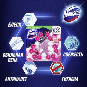 NEW ! 2+1 Domestos блок для очищения унитаза POWER 5 TRIO ЛЕДЯНАЯ МАГНОЛИЯ 3X55 гр