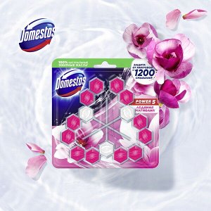 NEW ! 2+1 Domestos блок для очищения унитаза POWER 5 TRIO ЛЕДЯНАЯ МАГНОЛИЯ 3X55 гр