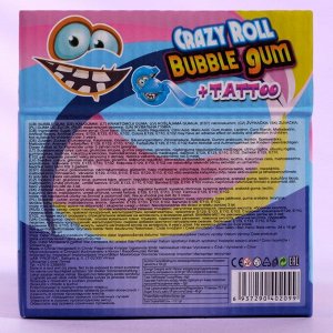 Жевательная резинка Crazy roll bubble gum tattoo, 15 г