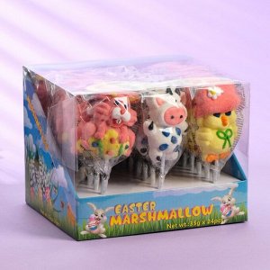 Жевательный зефир Easter! Marshmallow pop "Животный", на палочке, ассорти, 35 г