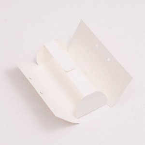 Коробка складная под конфеты, пирожные с лентой, белый, 14 х 6 х 4 см