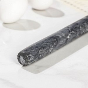Скалка из мрамора Magistro, 25х2,2х2,2 см, цвет чёрный