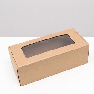 СИМА-ЛЕНД Коробка самосборная, с окном, крафт, бурая 16 х 35 х 12 см