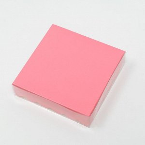 Коробочка для печенья с PVC крышкой, розовая, 12 х 12 х 3 см