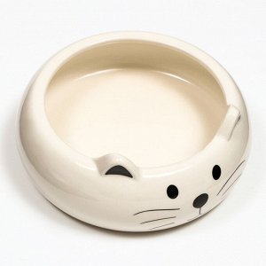Миска керамическая «Белый кот», 0,32 л