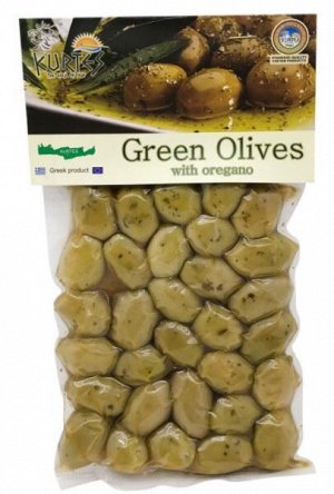 Зеленые оливки с орегано (olive) Kurtes | Куртэс 250г