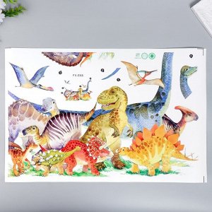 Наклейка пластик интерьерная цветная "Эра динозавров" 40х60 см