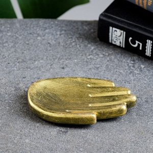 Подставка для мелочей "Ладошка" состаренное золото, 9х5х2см