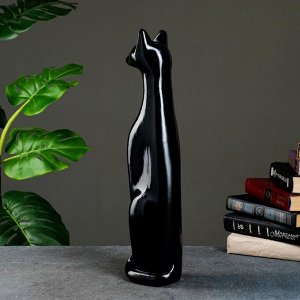 Фигура "Кошка Египетская №1" большая черная глянцевая 10х11х45см