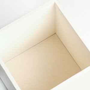 Кашпо - ящик деревянный 13,5х13,5х30 см, белый