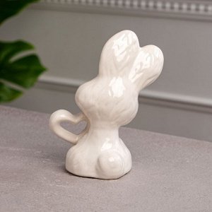 Статуэтка &quot;Заяц с сердцем&quot;, белая, керамика, 16 см