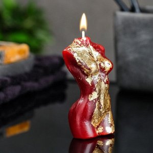 Фигурная свеча "Женское тело №1" шоколадная с поталью 9,5см