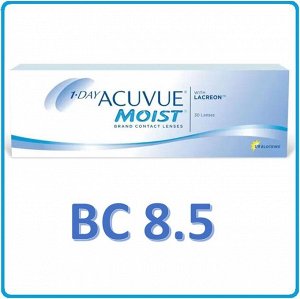 Однодневные контактные линзы 1-DAY ACUVUE MOIST (30 линз) BC 8.5