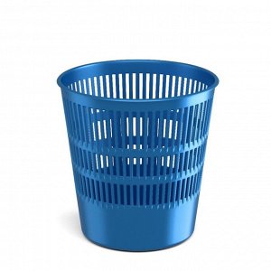 Корзина для бумаг сетчатая пластиковая ErichKrause Ice Metallic, 12 литров, синяя