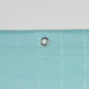 Штора для ванной Доляна «Клетка», 180x180 см, полиэстер, с люверсами, цвет голубой