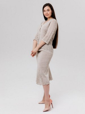 Синий лен Юбка льняная 10-63