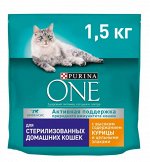 Пурина Сухой корм для стерилизованных кошек курица и цельные злаки,1.5кг