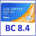 1-мес контактные линзы AIR Optix Night &amp; Day AQUA 3 линзы BC 8.4
