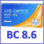 1-мес контактные линзы AIR Optix Night &amp; Day AQUA 3 линзы BC 8.6