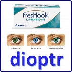 Оттеночные цветные контактные линзы FreshLook Dimensions 6 линз Диоптр
