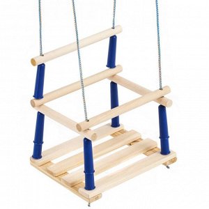 Качели подвесные, дерево, сиденье 33x22 см, цвет МИКС