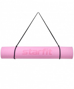 Starfit Коврик для йоги и фитнеса FM-201, TPE, 173x61x0,4 см, розовый пастель/фиолетовый пастель