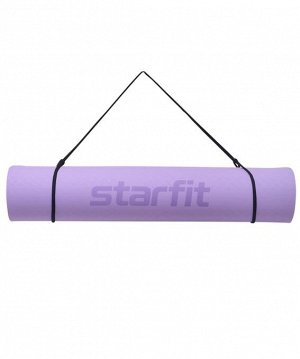 Starfit Коврик для йоги и фитнеса FM-201, TPE, 173x61x0,6 см, фиолетовый пастель/серый