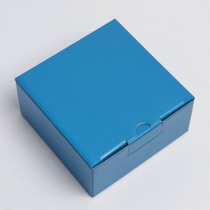 Коробка подарочная складная, упаковка, «Синяя», 15 х 15 х 7 см