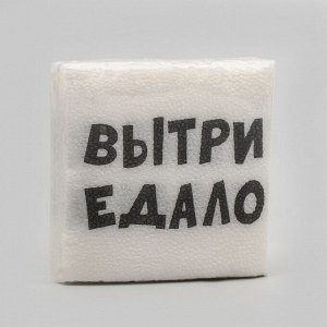 Салфетки бумажные однослойные «ВыТрИ ЕдАлО», 24 х 24 см, 20 шт