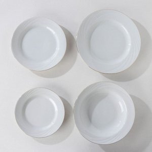 Сервиз столовый фарфоровый «Голубка», 36 предметов, 4 вида тарелок