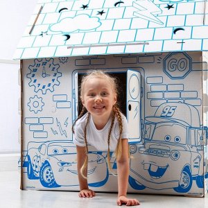Дом-раскраска «Тачки», набор для творчества, дом из картона, Дисней